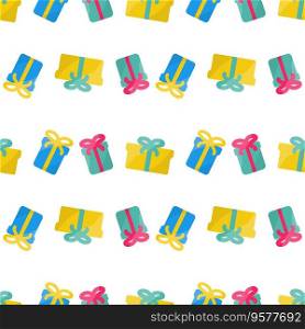 gifts holiday set pattern packaging bright color welcome surprise. Vector illustration