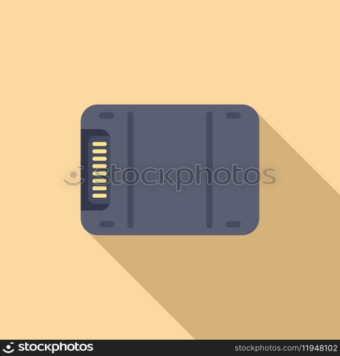 Gigabyte data icon flat vector. Big disk device. Cloud usb shutter solid. Gigabyte data icon flat vector. Big disk device