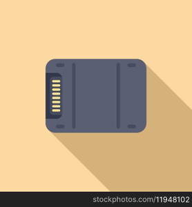 Gigabyte data icon flat vector. Big disk device. Cloud usb shutter solid. Gigabyte data icon flat vector. Big disk device