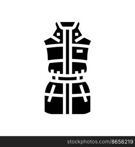 gilet outerwear female glyph icon vector. gilet outerwear female sign. isolated symbol illustration. gilet outerwear female glyph icon vector illustration