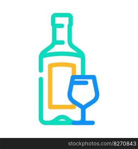 gin drink bottle color icon vector. gin drink bottle sign. isolated symbol illustration. gin drink bottle color icon vector illustration