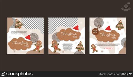 Ginger Bread Christmas Time Sale Social Media Promotion Design