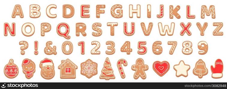 Gingerbread alphabet. christmas cookies and biscuit letters for xmas holiday message. pastry gingerbread english childish font Vector set abc christmas, sweet typeface gingerbread illustration. Gingerbread alphabet. christmas cookies and biscuit letters for xmas holiday message. pastry gingerbread english childish font Vector set