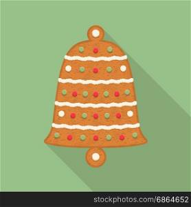Gingerbread Bell. Gingerbread bell, traditional Christmas cookie, vector eps10 illustration