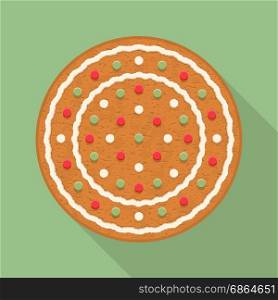 Gingerbread Circle. Gingerbread circle, traditional Christmas cookie, vector eps10 illustration