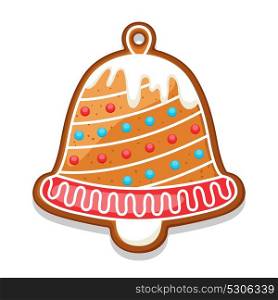 Gingerbread cookies bell. Illustration of Merry Christmas sweets. Gingerbread cookies bell. Illustration of Merry Christmas sweets.