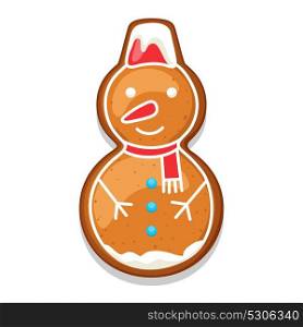 Gingerbread cookies snowman. Illustration of Merry Christmas sweets. Gingerbread cookies snowman. Illustration of Merry Christmas sweets.