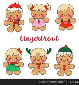 Gingerbread Filled Clipart, Merry Christmas