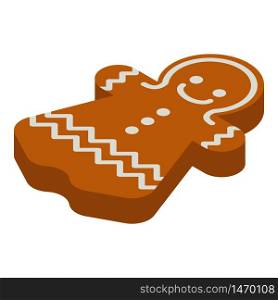 Gingerbread girl icon. Isometric of gingerbread girl vector icon for web design isolated on white background. Gingerbread girl icon, isometric style
