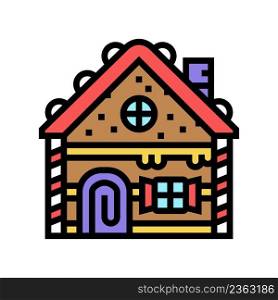 gingerbread house color icon vector. gingerbread house sign. isolated symbol illustration. gingerbread house color icon vector illustration