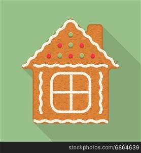 Gingerbread House. Gingerbread house, traditional Christmas cookie, vector eps10 illustration