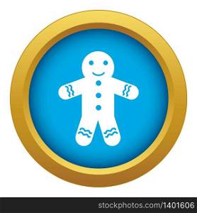 Gingerbread man icon blue vector isolated on white background for any design. Gingerbread man icon blue vector isolated