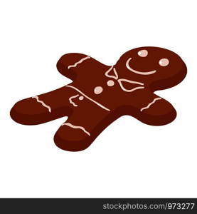 Gingerbread man icon. Isometric illustration of gingerbread man vector icon for web. Gingerbread man icon, isometric style