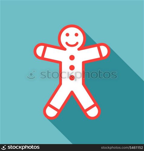 gingerbread man on blue background