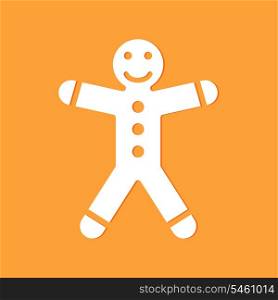 gingerbread man on yellow background