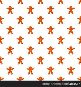 Gingerbread man pattern seamless repeat in cartoon style vector illustration. Gingerbread man pattern
