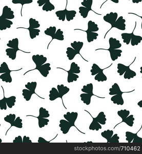 ginkgo leaves seamless pattern. Herbs vector background. Can be used for wrapping, textile and package design.. ginkgo leaves seamless pattern. Herbs vector background. Can be used for wrapping, textile and package design