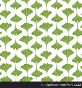 Ginko biloba Floral seamless pattern with ginkgo leaves.Vector backgraund. Ginko biloba seamless pattern with elegant leaves in green colors. Versatile trendy background design for packaging, wallpaper, postcards. Trendy textile pattern. Vector background