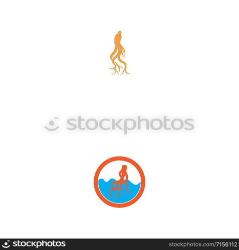 Ginseng icon Vector Illustration design Logo template