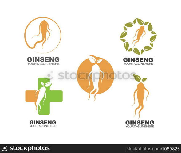 ginseng illustration icon vector design template