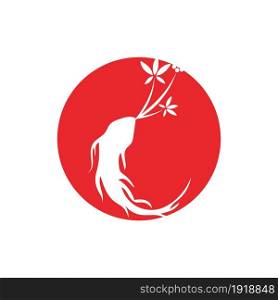 ginseng illustration icon vector design template