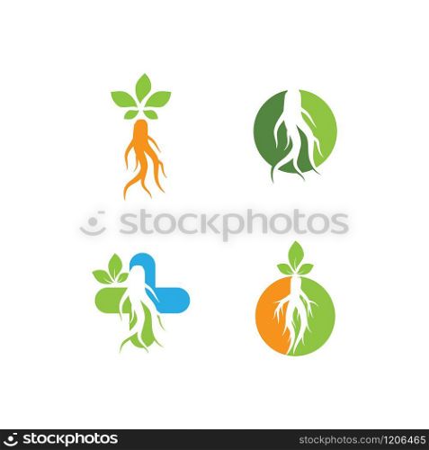 Ginseng logo illustration vector template