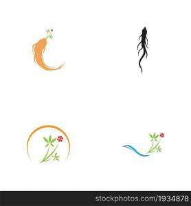 Ginseng logo set illustration vector template