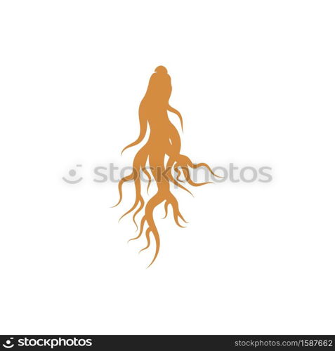 Ginseng Wave Logo Template vector symbol nature