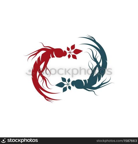 Ginseng Wave Logo Template vector symbol nature