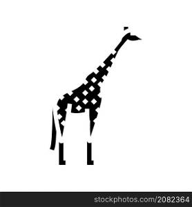 giraffe animal in zoo glyph icon vector. giraffe animal in zoo sign. isolated contour symbol black illustration. giraffe animal in zoo glyph icon vector illustration