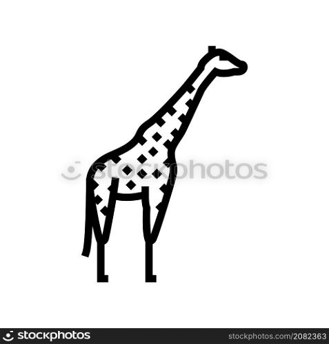 giraffe animal in zoo line icon vector. giraffe animal in zoo sign. isolated contour symbol black illustration. giraffe animal in zoo line icon vector illustration