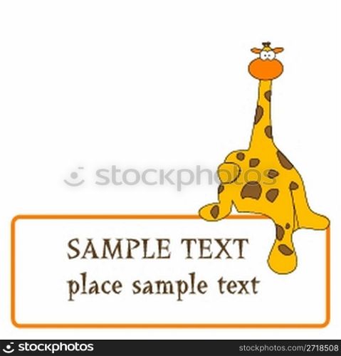 giraffe design with space for text, vector art illustration