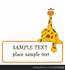 giraffe design with space for text, vector art illustration