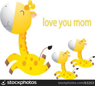 giraffe family cartoon