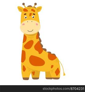 Giraffe in a cartoon style, is insulated on white background. easy to use.. Giraffe in a cartoon style, is insulated on white background. easy to use