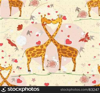 giraffe love cartoon