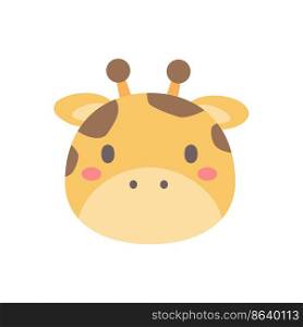 Giraffe vector. cute animal face design for kids.