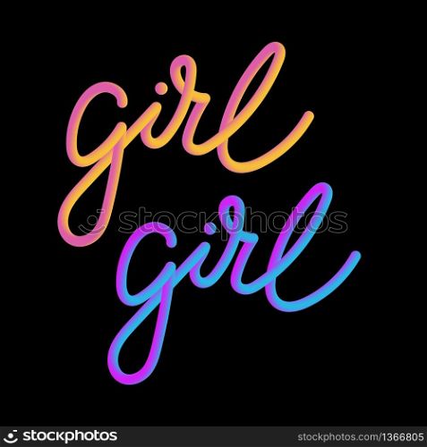 Girl 3D slogan modern Fashion Slogan for T-shirt graphic vector Print set. Girl 3D slogan modern Fashion Slogan for T-shirt graphic vector Print