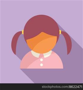 Girl age icon flat vector. Child generation. Growth life. Girl age icon flat vector. Child generation