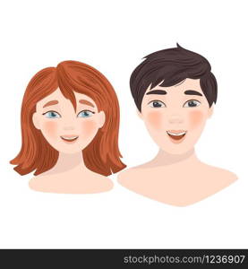 GIRL AND BOY Valentine Wedding Love Couple Vector Illustration