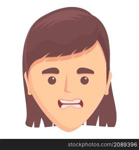 Girl articulation icon cartoon vector. Mouth speech. Sync language. Girl articulation icon cartoon vector. Mouth speech