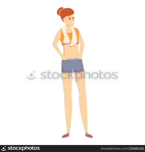 Girl athlete gym icon cartoon vector. Active exercise. Fitness workout. Girl athlete gym icon cartoon vector. Active exercise