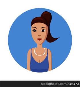 Girl avatar icon in cartoon style isolated on white background. White girl avatar profile picture. Girl avatar icon, cartoon style