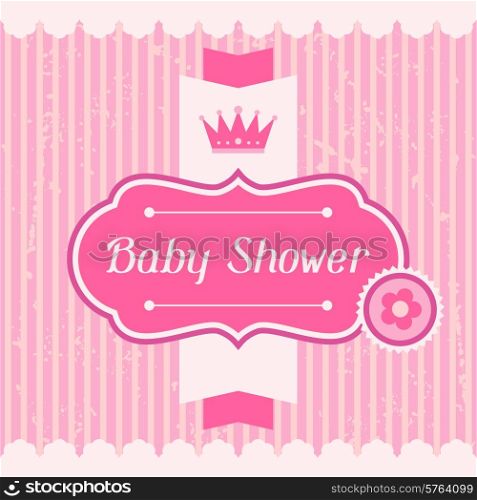 Girl baby shower invitation card.