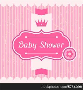 Girl baby shower invitation card.