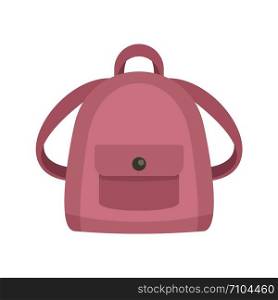 Girl backpack icon. Flat illustration of girl backpack vector icon for web design. Girl backpack icon, flat style