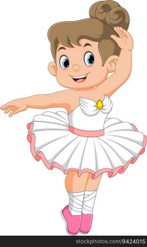 girl ballet dancer cartoon character of illustration