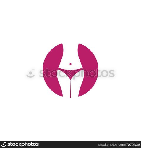 girl body icon logo vector design