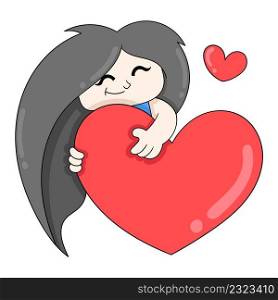girl celebrating valentines hugging love
