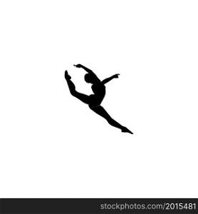 girl dancing ballet icon vector illustration logo design